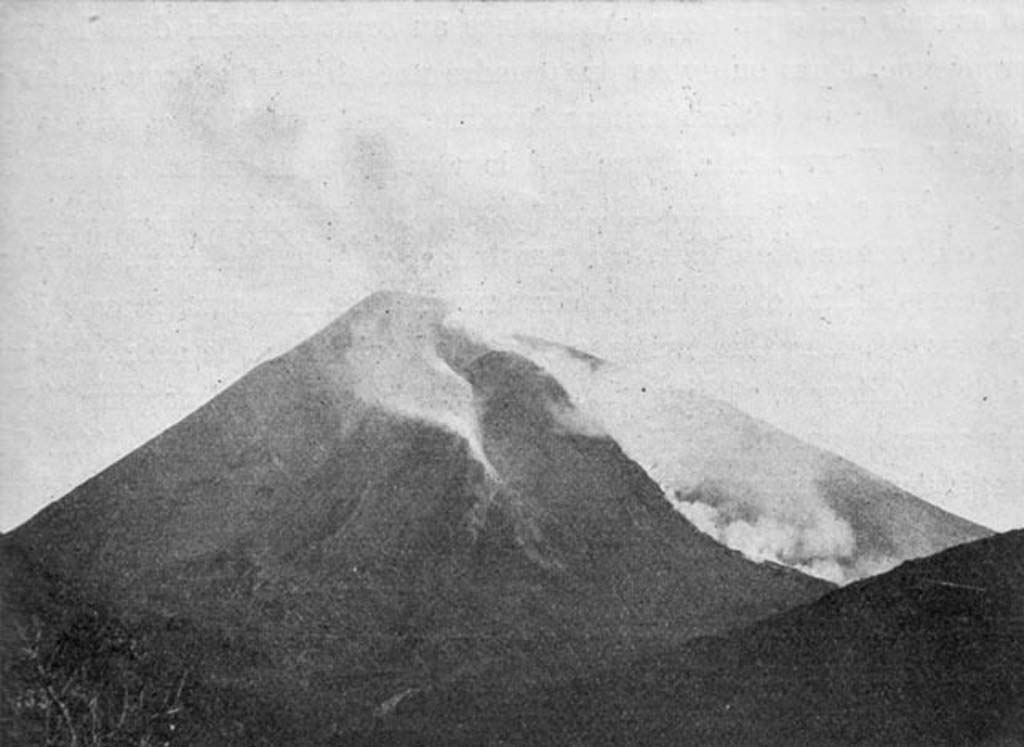 Vesuvius Eruption 1906. Vesuvius summit after the eruption.