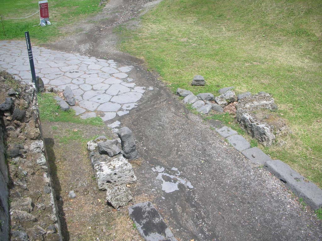 Vesuvian Gate, Pompeii. May 2010. Looking from upper area onto north side of gate. Photo courtesy of Ivo van der Graaff.