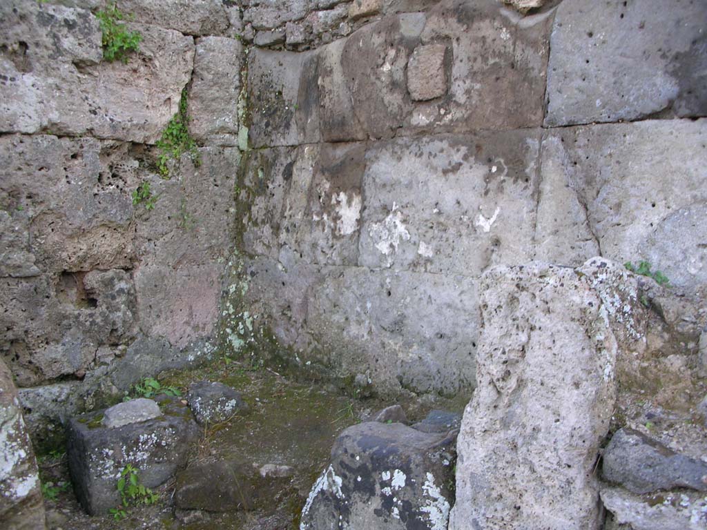 Vesuvian Gate, Pompeii. May 2010. Looking south-west at north end of west wall. Photo courtesy of Ivo van der Graaff.

