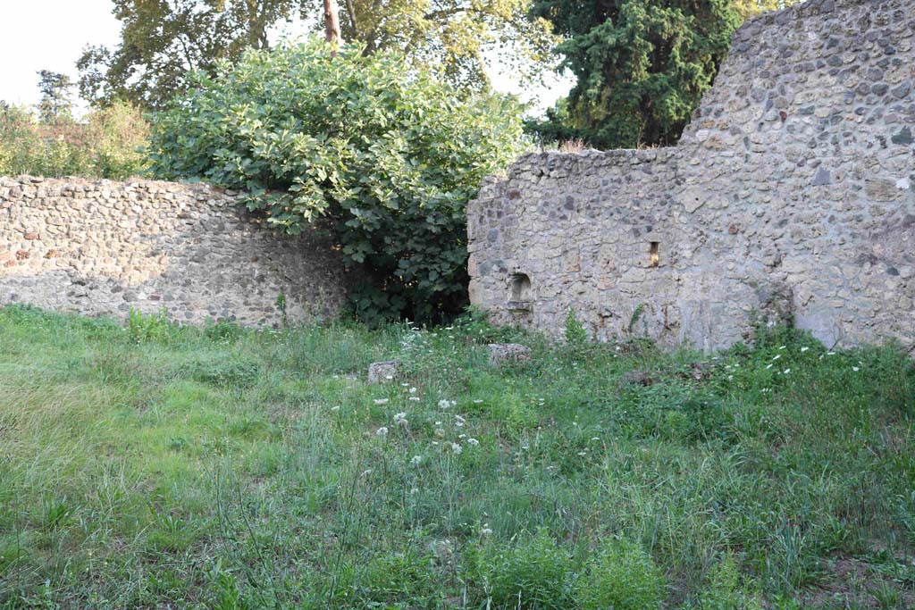 I.5.3 Pompeii. September 2018. 
Looking south-west across large open area, towards a niche in the west wall, at its south end. Photo courtesy of Aude Durand. 
