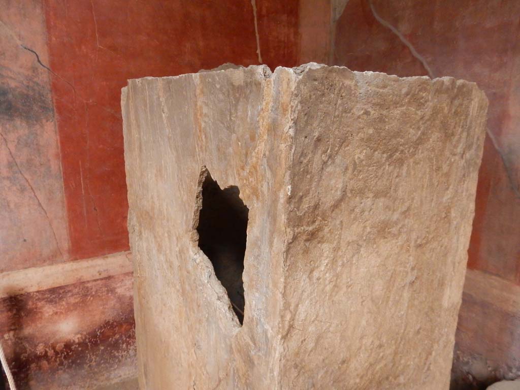 I.6.15 Pompeii. June 2019. Room 4, atrium, plaster-cast of cupboard. Photo courtesy of Buzz Ferebee.