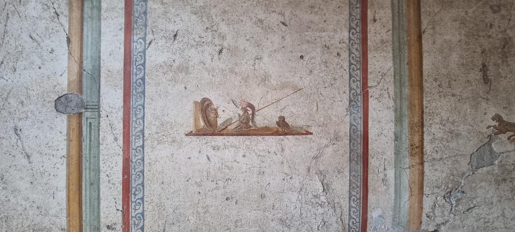 I.7.11 Pompeii. December 2023. Detail from centre of north wall. Photo courtesy of Miriam Colomer.