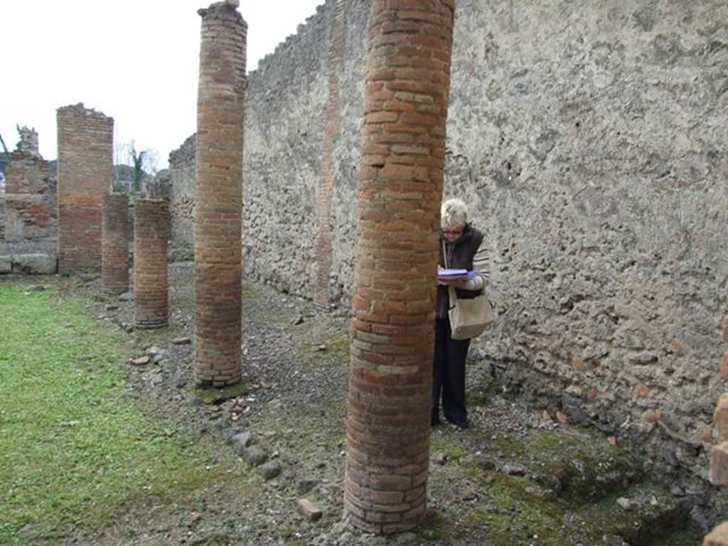 I.9.1 Pompeii. March 2009. Peristyle 13, garden area, looking west from tablinum 7.

