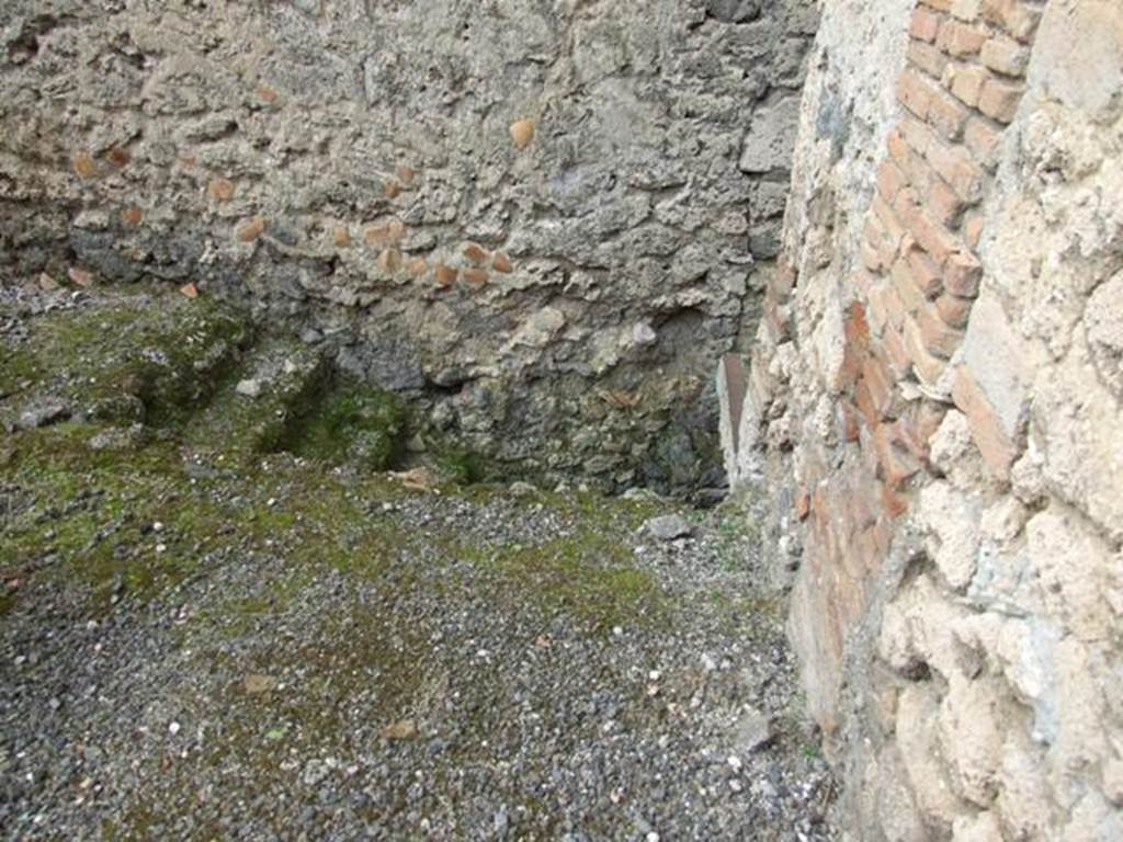 I.9.1 Pompeii. March 2009. Peristyle 13, north-west corner of garden area, with stairs to lower level.