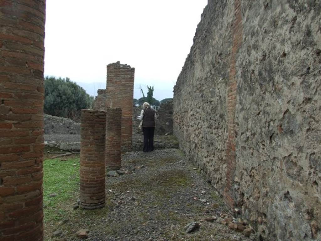 I.9.1 Pompeii. March 2009. Peristyle 13, portico on west side of peristyle.