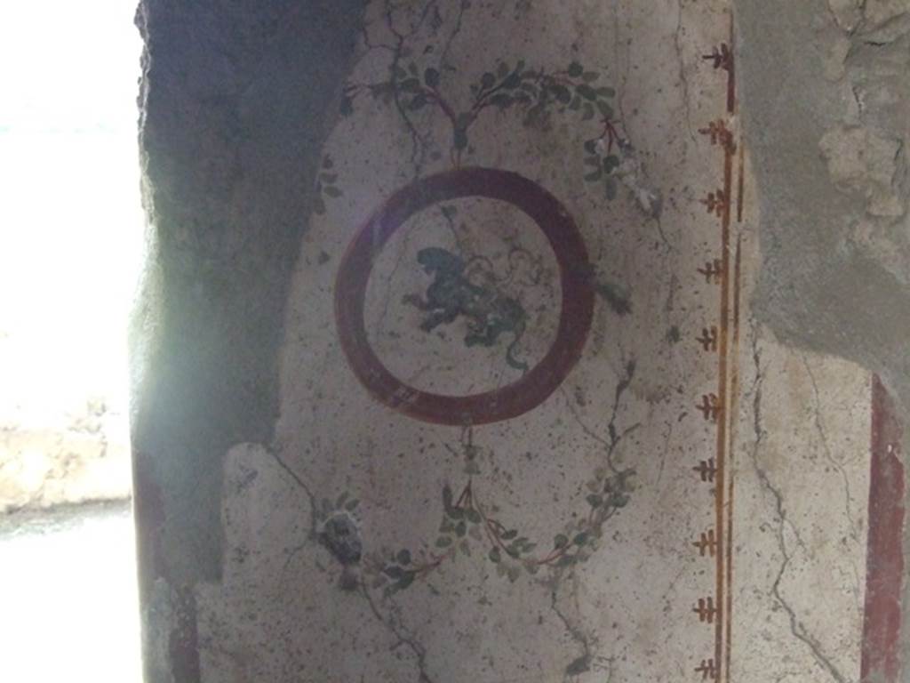 I.12.2 and I.12.1 Pompeii. March 2009. Room 9. South west corner. Painted decoration.