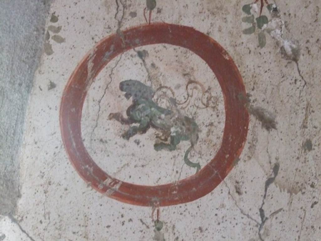 I.12.2 and I.12.1 Pompeii. March 2009. Room 9. South west corner. Painted medallion.