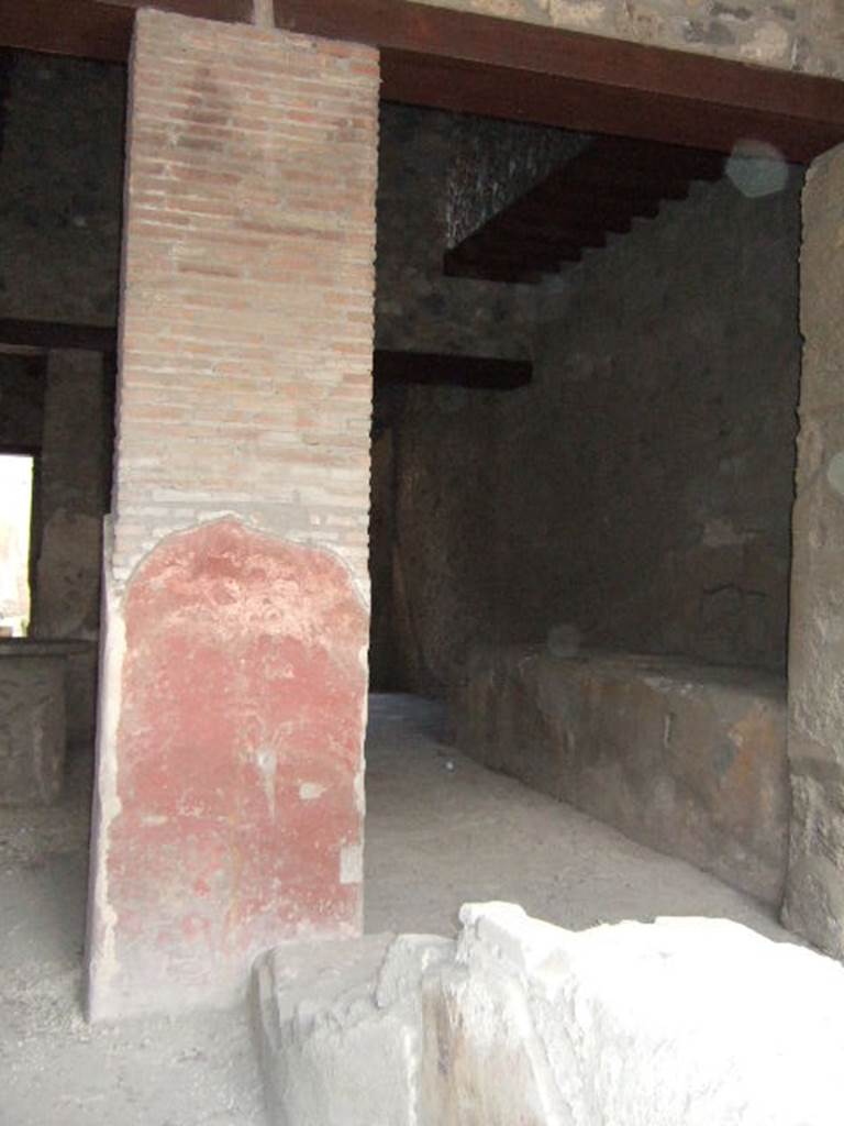 I.12.3 Pompeii. May 2006. Room 1. Caupona. Looking south at west wall.