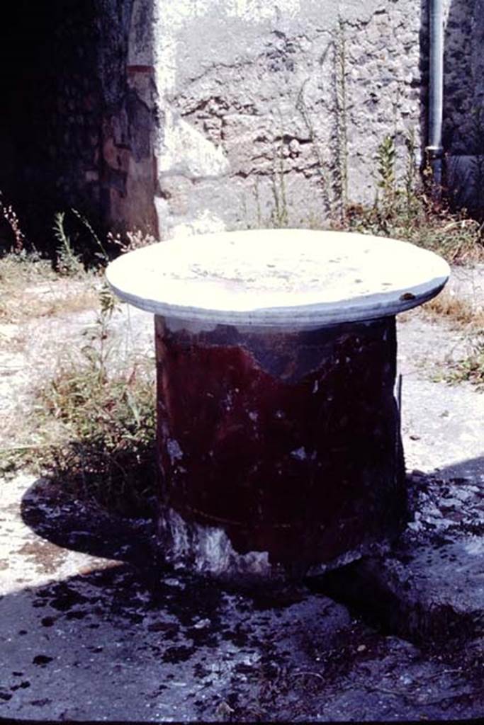 I.12.3 Pompeii, 1968. Room 1, table in courtyard. Looking north-east. Photo by Stanley A. Jashemski.
Source: The Wilhelmina and Stanley A. Jashemski archive in the University of Maryland Library, Special Collections (See collection page) and made available under the Creative Commons Attribution-Non Commercial License v.4. See Licence and use details.
J68f0760