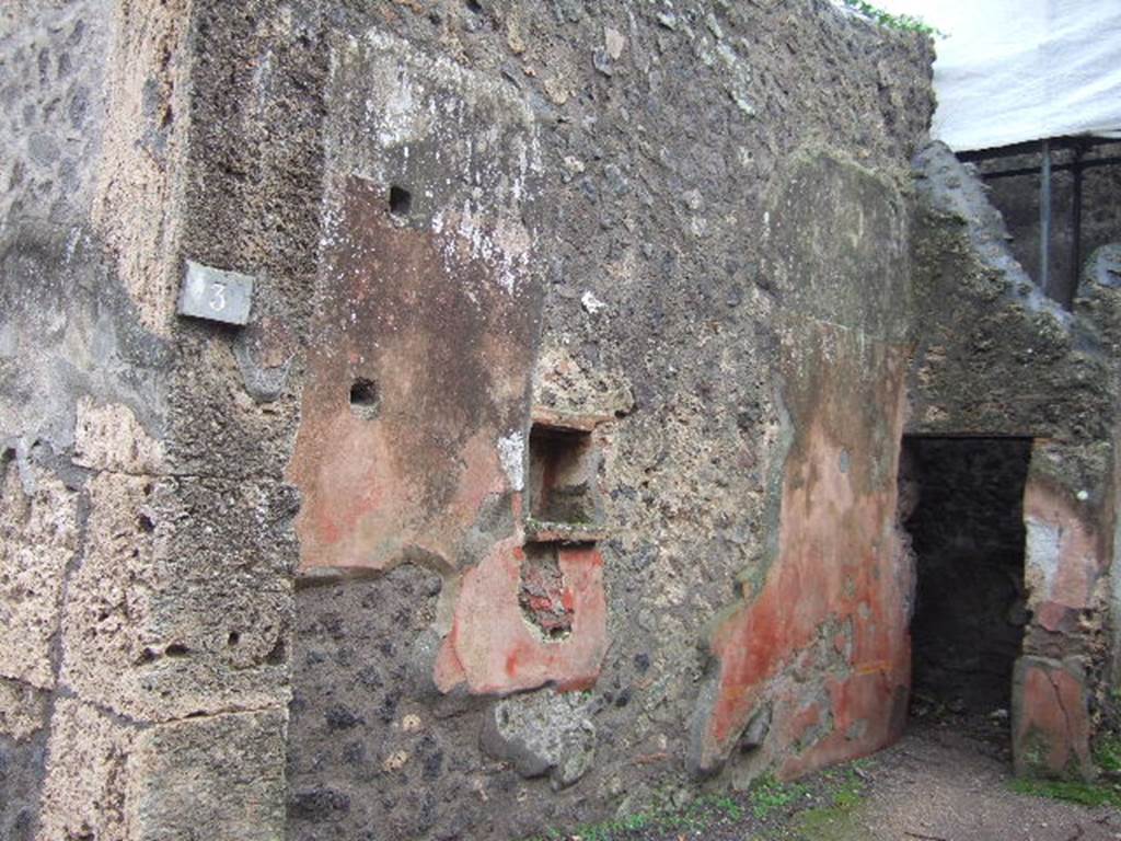 II.2.3 Pompeii. December 2005. East wall and south-east corner.