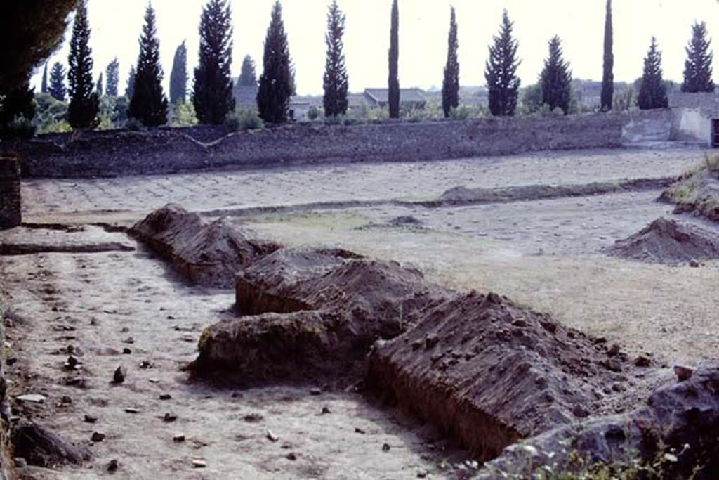 ll.5 Pompeii, 1968. Looking west across site from eastern side. Photo by Stanley A. Jashemski.
Source: The Wilhelmina and Stanley A. Jashemski archive in the University of Maryland Library, Special Collections (See collection page) and made available under the Creative Commons Attribution-Non Commercial License v.4. See Licence and use details.
J68f1630