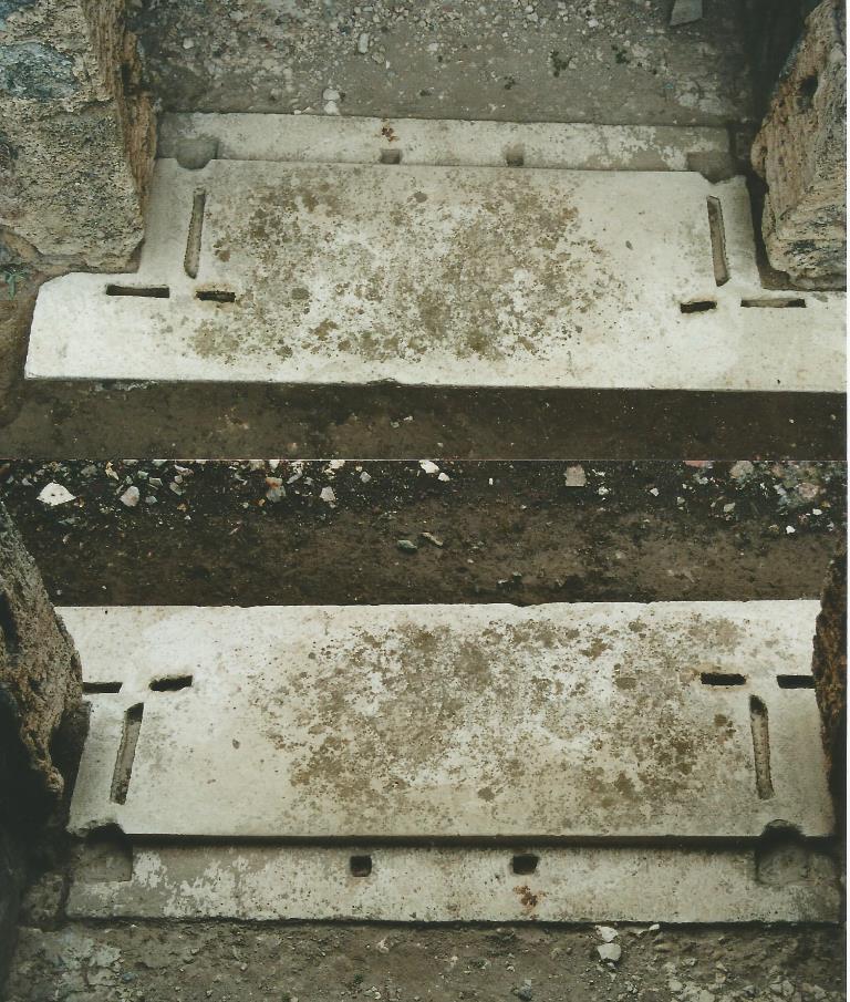 V.1.7 Pompeii. c.2005-7.  Room 7, doorway threshold viewed from both sides. Photo by Thomas Staub.
Photo courtesy of the Swedish Pompeii Project. 
