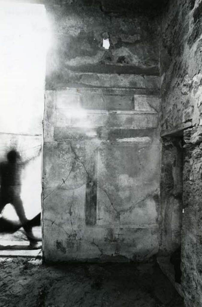 V.1.7 Pompeii. 1972. House of the Bull, second doorway, third room, right of atrium, W wall.  Photo courtesy of Anne Laidlaw.
American Academy in Rome, Photographic Archive. Laidlaw collection _P_72_8_24.
