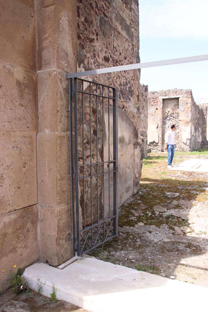 V.1.7 Pompeii. May 2024. 
Looking north along west side of entrance corridor. Photo courtesy of Klaus Heese.
