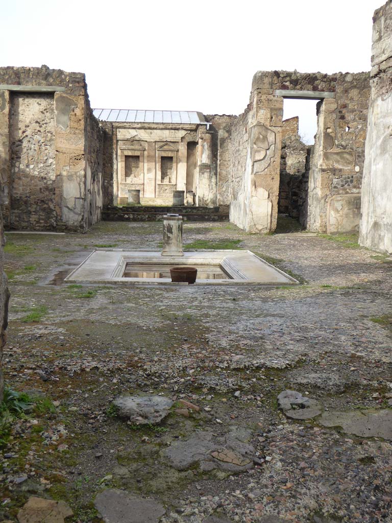 V.1.7 Pompeii. January 2017. Room 1, looking north across flooring in atrium towards impluvium. 
Foto Annette Haug, ERC Grant 681269 DÉCOR.
