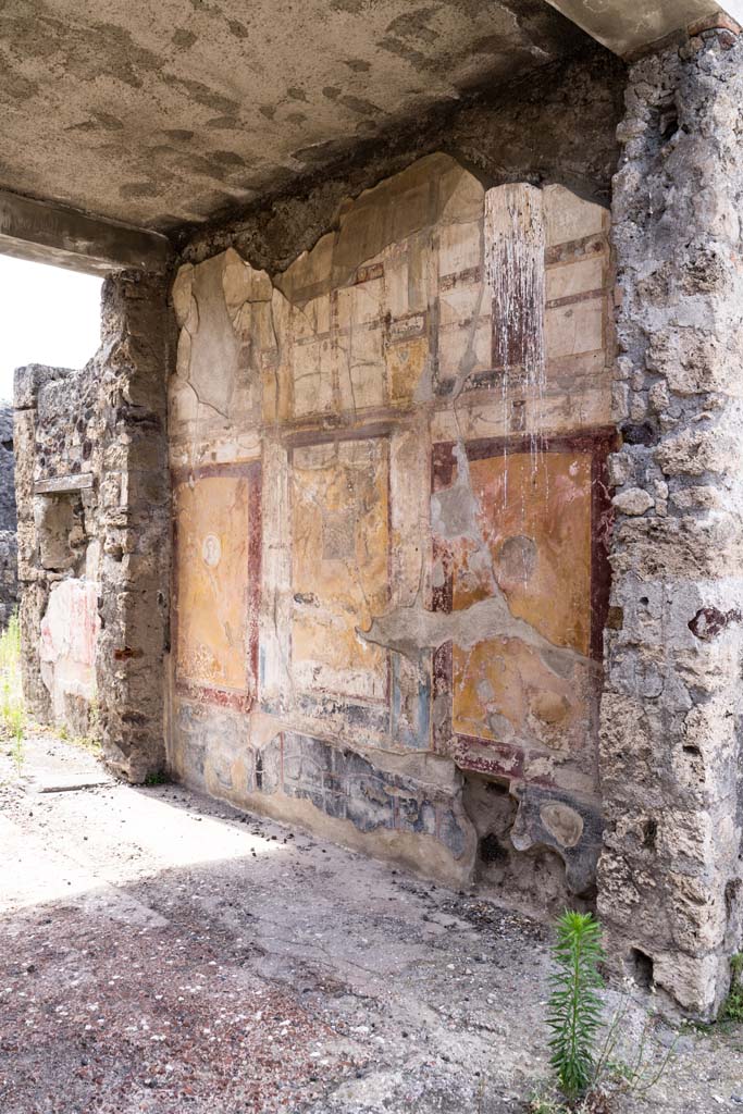 VI.7.23 Pompeii. July 2021. 
Looking west towards north wall of tablinum. Photo courtesy of Johannes Eber.
