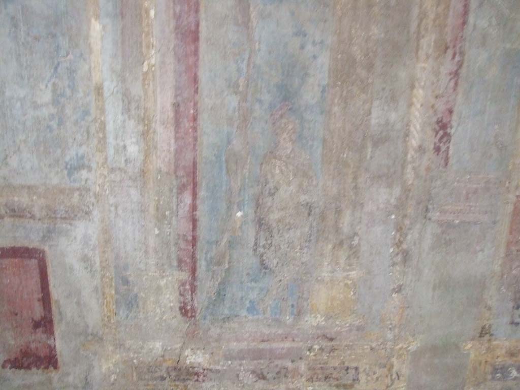 VI.7.23 Pompeii. December 2006. Cubiculum. South alcove, south wall. According to Caso, this is Olympus.
See Caso L., in Rivista di Studi Pompeiani III, 1989, p. 112.
