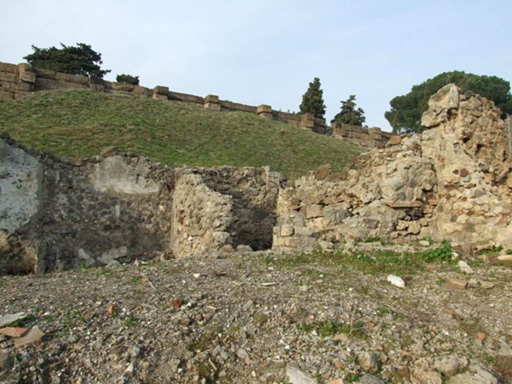 VI.9.1 Pompeii. December 2007. Looking north across remains of rooms 8, 9 and 10.