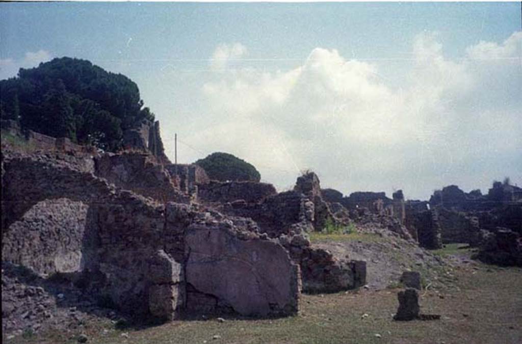 VI.9.1 Pompeii. July 2011. Looking east across atrium. Photo courtesy of Rick Bauer.
On the lower right are the remains of the doorway into room 11, and at the rear of the room can be seen the doorway into the area of room 10.
