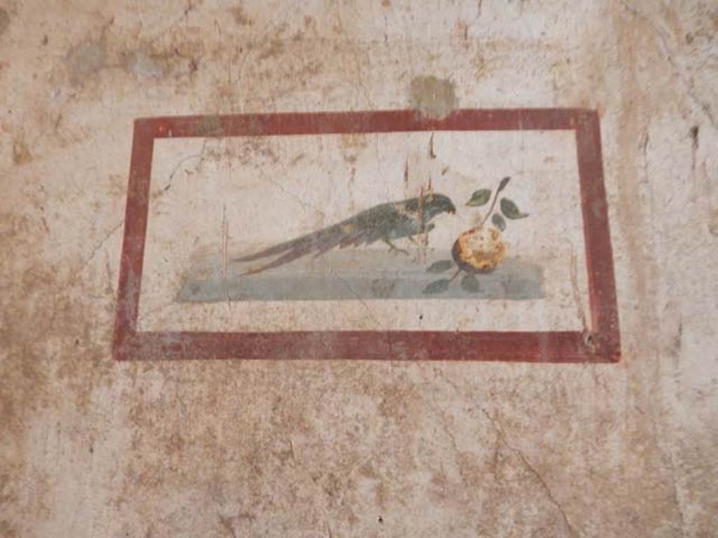 VI.15.1 Pompeii. May 2017. Painted panel from east end of south wall. Photo courtesy of Buzz Ferebee.
