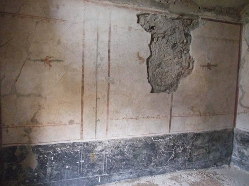 VI.15.8 Pompeii. December 2007. West wall of cubiculum at rear of tablinum..