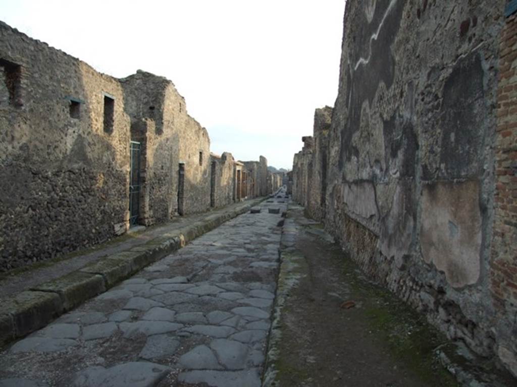 Vicolo dei Vettii looking south from outside VI.15.8. December 2007.