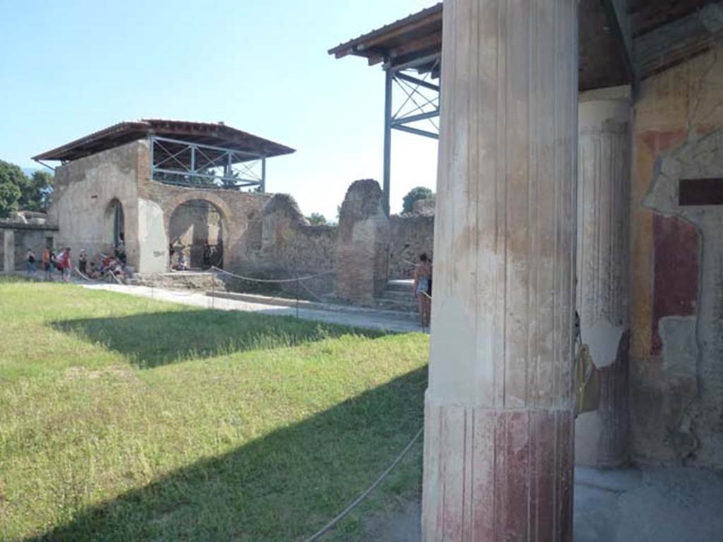 VII.1.8 Pompeii. June 2012. Looking south-west across gymnasium C from north portico B. Photo courtesy of Michael Binns.