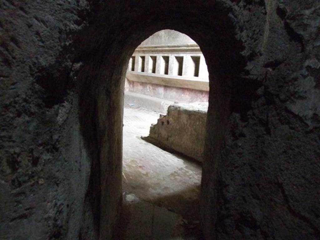 VII.1.8 Pompeii. December 2007. Looking out from corridor K into womens apodyterium (changing room) 11.