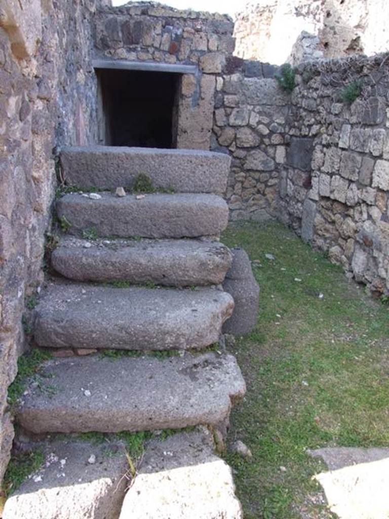 VII.4.31 Pompeii. March 2009. Room 25. Staircase to upper floor. Looking north.