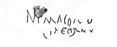 According to NdS, found on the rustic plaster on the right of the doorway was –
5.