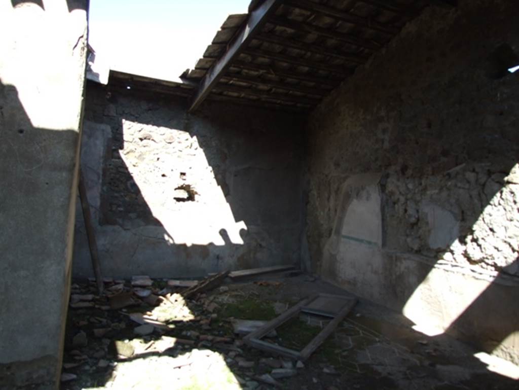 VII.15.2 Pompeii. March 2009. Apodyterium. North wall. Site of a painting of the Slaughter of the Niobids.