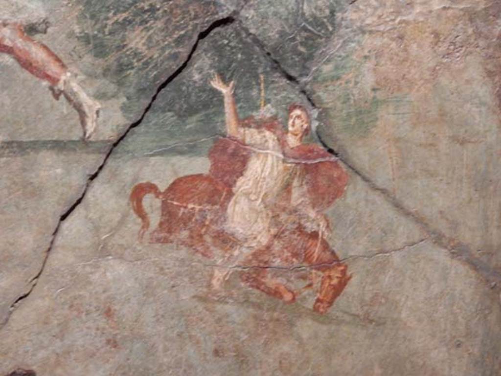 VII.15.2 Pompeii. May 2018. Detail from Slaughter of the Niobids from north wall of apodyterium/exedra. Photo courtesy of Buzz Ferebee.
Now in Naples Archaeological Museum. Inventory number 111479.