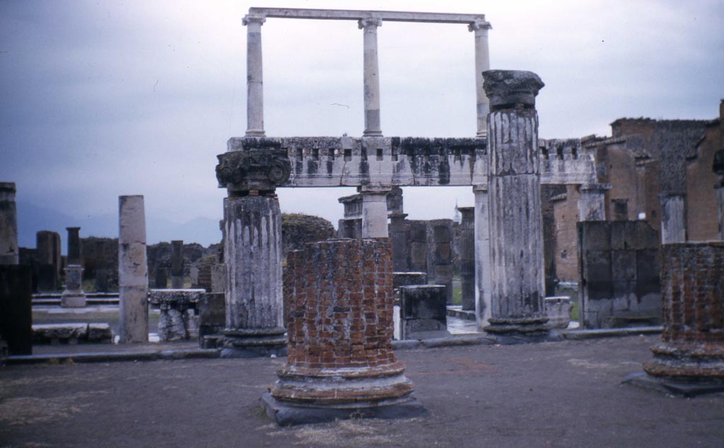 VIII.1.1 Pompeii. February 1952. Looking east towards Forum.
Photo courtesy of John Vanko. His father took this photo in 1952, identical to the one above.