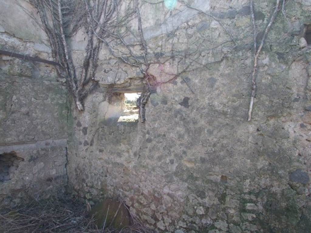 VIII.5.2 Pompeii. March 2009. Room 11, south wall, with window overlooking Vicolo delle Pareti Rosse.