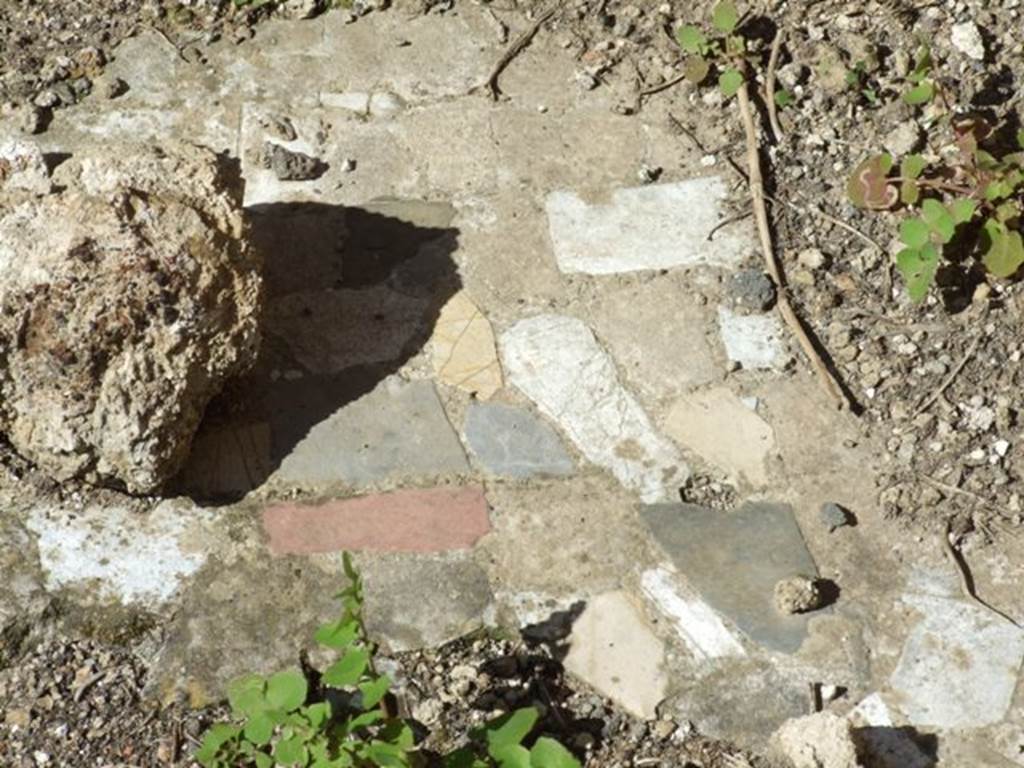 VIII.5.2 Pompeii.  March 2009.  Room 18.  Exedra.  Detail of floor in north west corner.