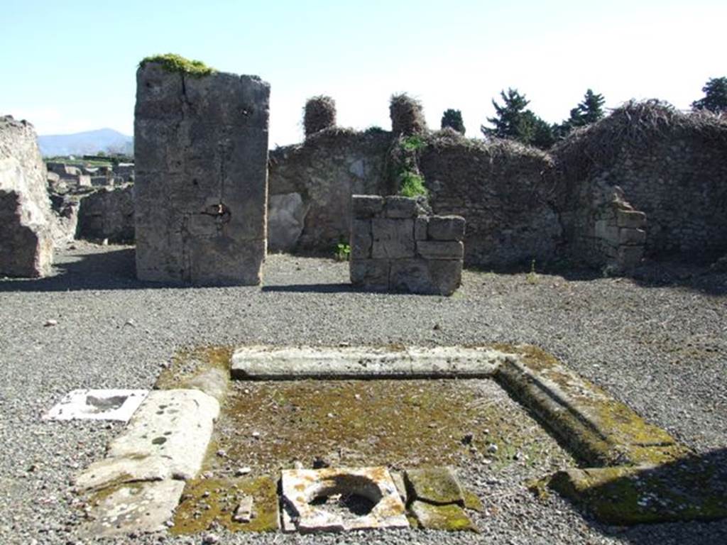 VIII.5.5 Pompeii.  March 2009.  Room 25.  Atrium, looking east towards Doorways of Rooms 36, 35 and 34.