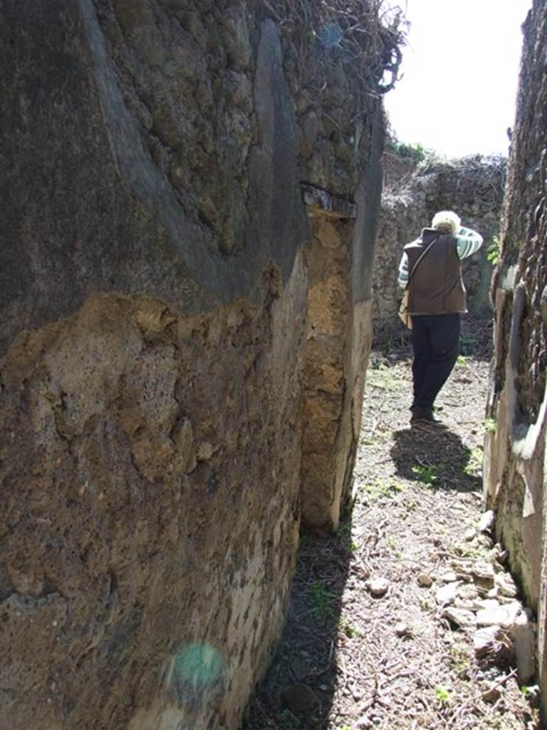 VIII.5.5 Pompeii.  March 2009. Doorway to Room 29, on left, and Room 30, ahead.