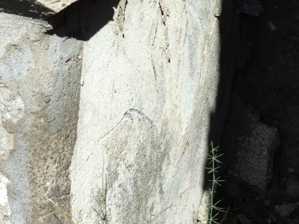 VIII.5.2 Pompeii. March 2009. Room 1, white stucco on tufa altar.  