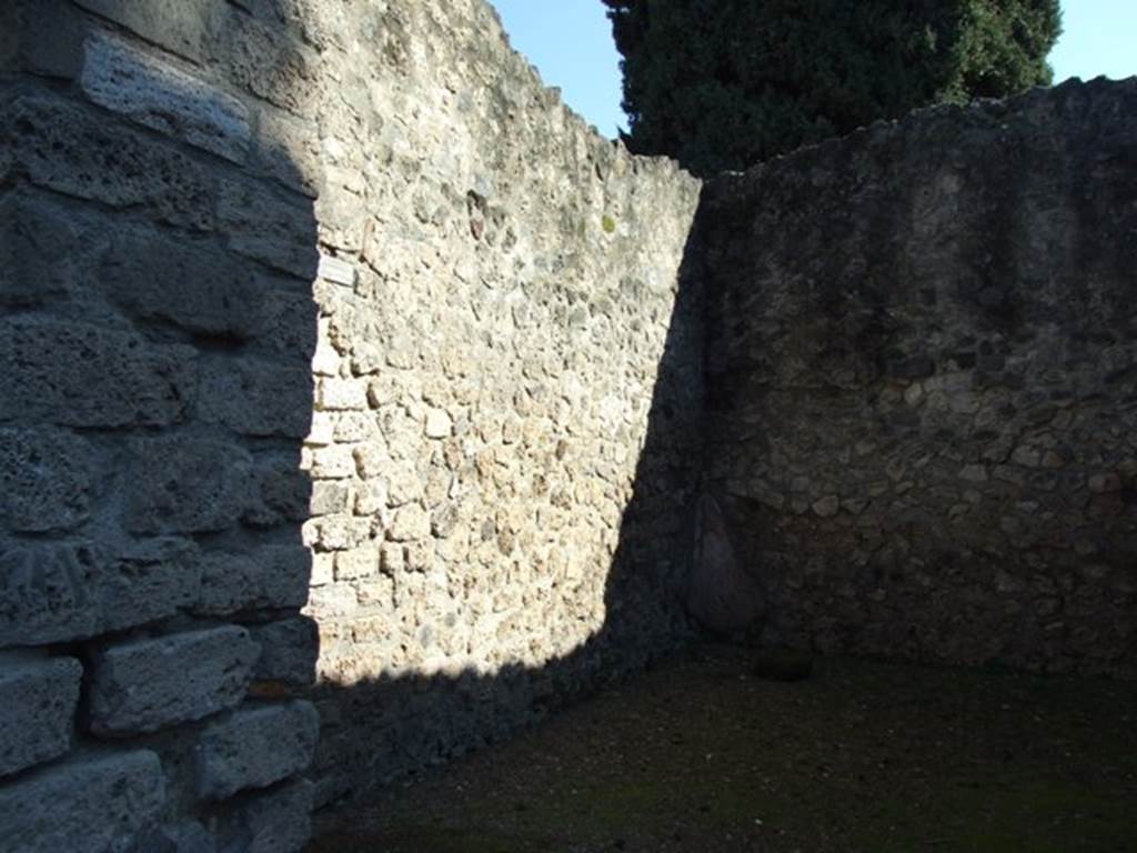 VIII.7.28 Pompeii.  March 2009. East wall of Priest’s Dining room.