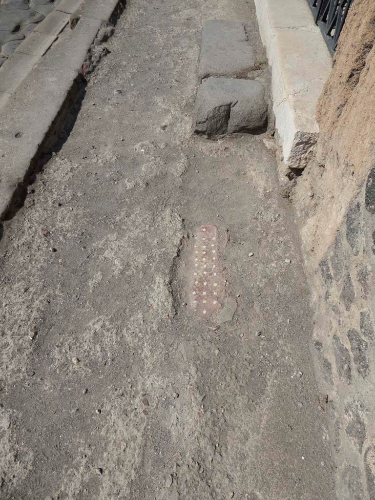 IX.1.20 Pompeii. September 2019.
Looking west along podium towards remaining flooring and step to entrance doorway.
Foto Annette Haug, ERC Grant 681269 DÉCOR