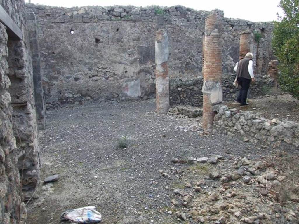 IX.3.15 Pompeii.  March 2009.  Room 11. Looking north west across south portico area to garden.