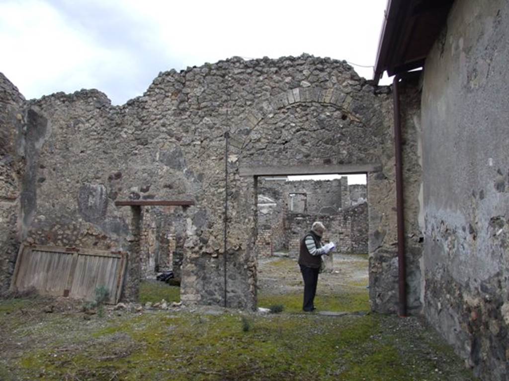 IX.8.6 Pompeii. March 2009.   Room 44, Large room of IX.8.3 Looking east to Doorways to Rooms 45, and 43.