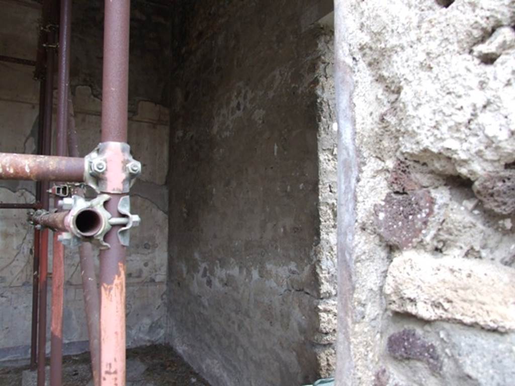 IX.8.6 Pompeii. March 2009.   Room 57,  White Triclinium, East wall.