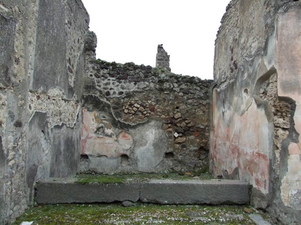 IX.8.6 Pompeii. March 2009.  Room 8, Ala on west side of atrium, with base for cupboard?