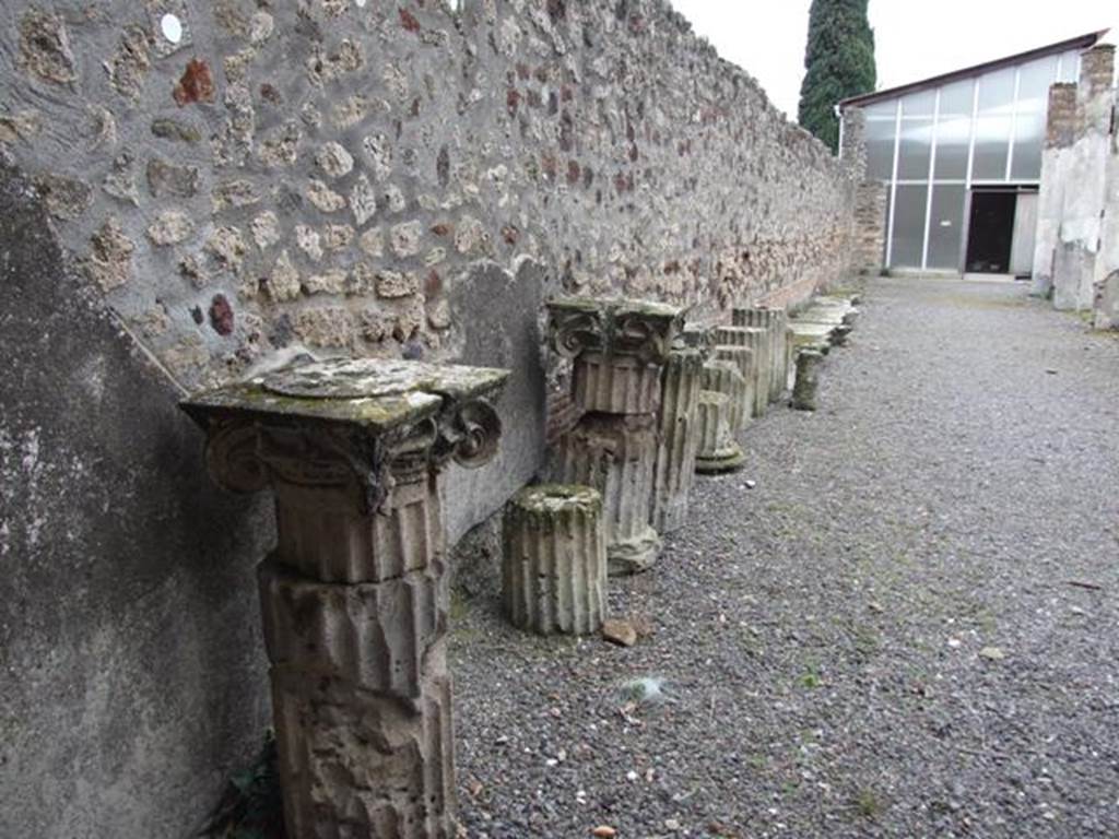 IX.8.6 Pompeii. March 2009.  East Portico area.  Looking south from outside Room 11.