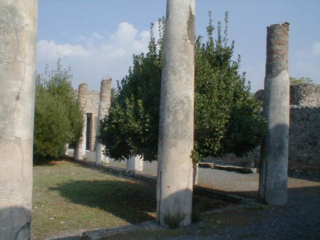 IX.8.6 Pompeii.  September 2004.  East side of peristyle looking north.
