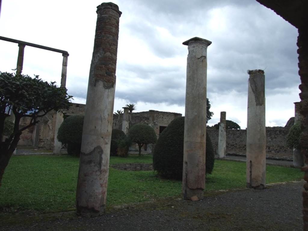 IX.8.6 Pompeii. March 2009.  South west corner of Portico. Looking north east.