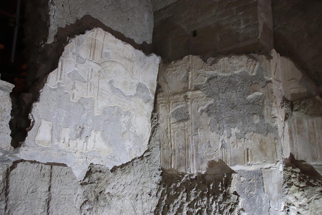 Herculaneum Suburban Baths. October 2023. Detail from upper north-east corner above plunge pool. Photo courtesy of Klaus Heese.