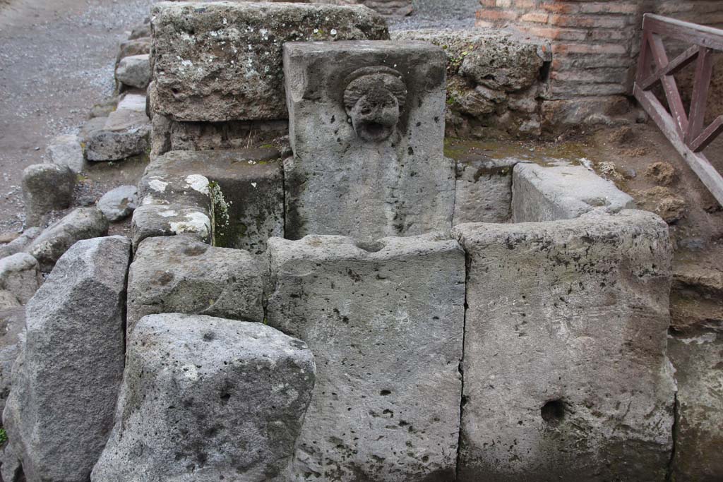 Fountain at 1.13.10. April 2014. Looking towards fountain on west side of Via di Nocera. Photo courtesy of Klaus Heese.