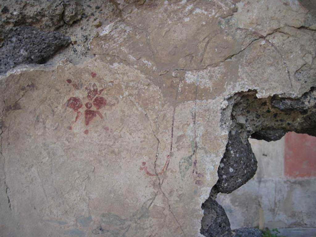 I.3.5 Pompeii. September 2010. Detail of niche showing remains of ...